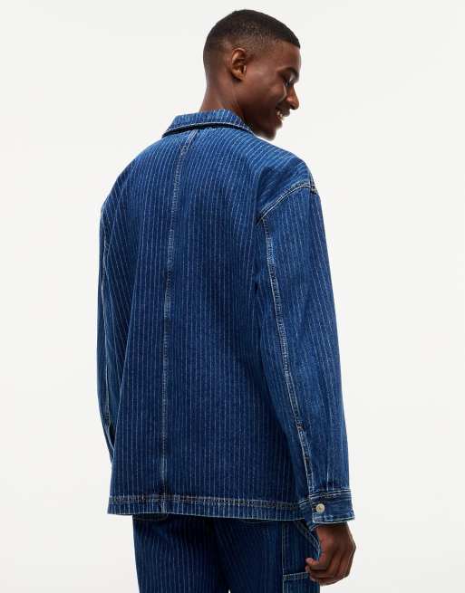Tommy Jeans surchemise en denim à rayures coupe relaxed en denim foncé, 5 de 7