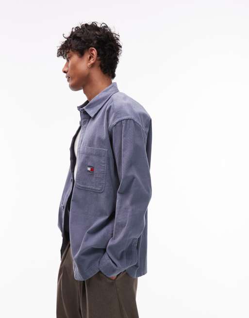 Tommy Jeans - Surchemise en velours côtelé - Bleu foncé, 4 de 4