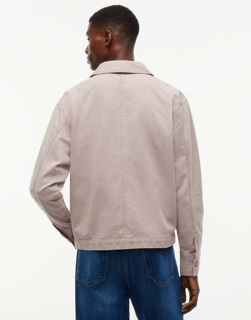 Tommy Jeans surchemise oversize texturée à chevrons couleur poussière de calcaire, 4 de 6