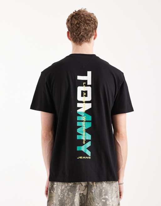 Tommy Jeans – Svart, avslappnad t-shirt med tryck baktill, 3 av 5