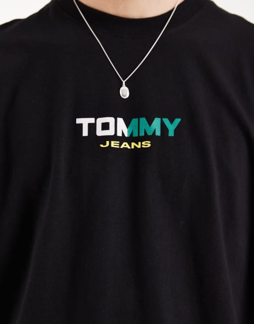 Tommy Jeans – Svart, avslappnad t-shirt med tryck baktill, 5 av 5