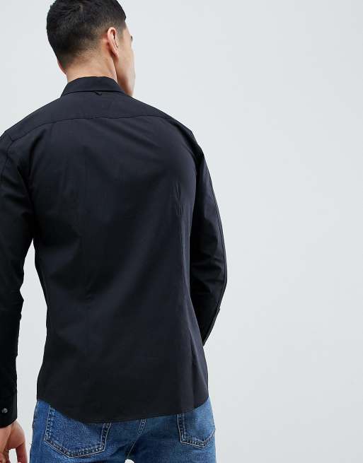 Tommy Jeans – Svart stretchig skjorta med smal passform, 2 av 4
