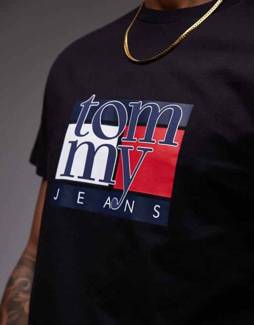 Tommy Jeans – Svart t-shirt i 90-talsstil med flagglogga, 4 av 5