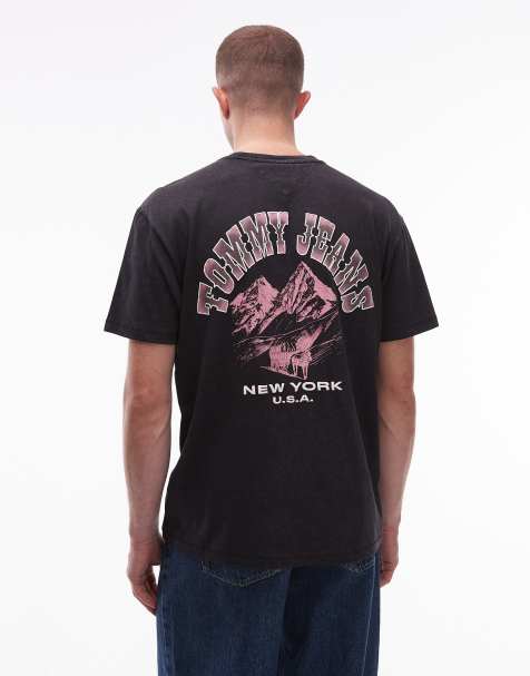Tommy Jeans – Svart t-shirt med friluftstryck - view 1
