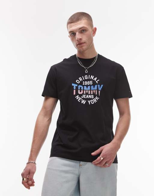 Tommy Jeans – Svart t-shirt med runt USA-tryck, 2 av 5