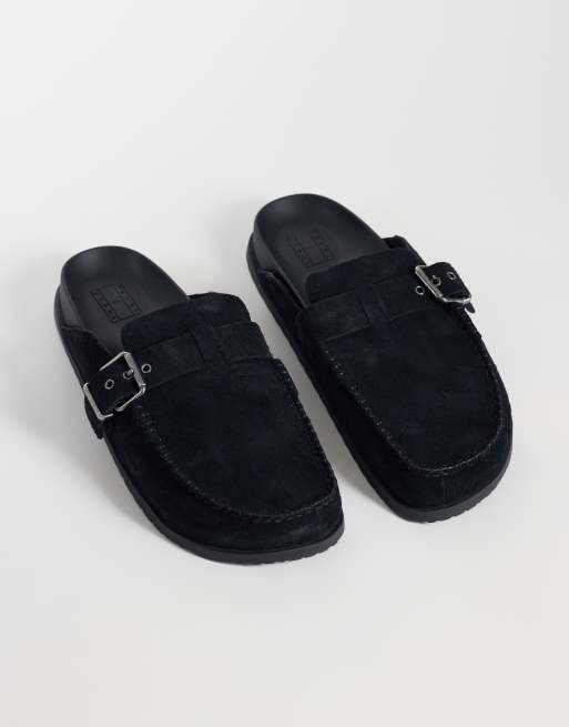 Tommy Jeans – Svarta sandaler i äkta mocka med öppen häl, 2 av 4