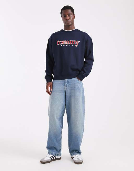 Tommy Jeans - Sweat à appliqué logo style années 90 - Bleu marine, 2 de 5