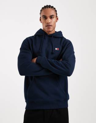 Tommy Jeans - Sweat à capuche à écusson - Marine-Bleu marine