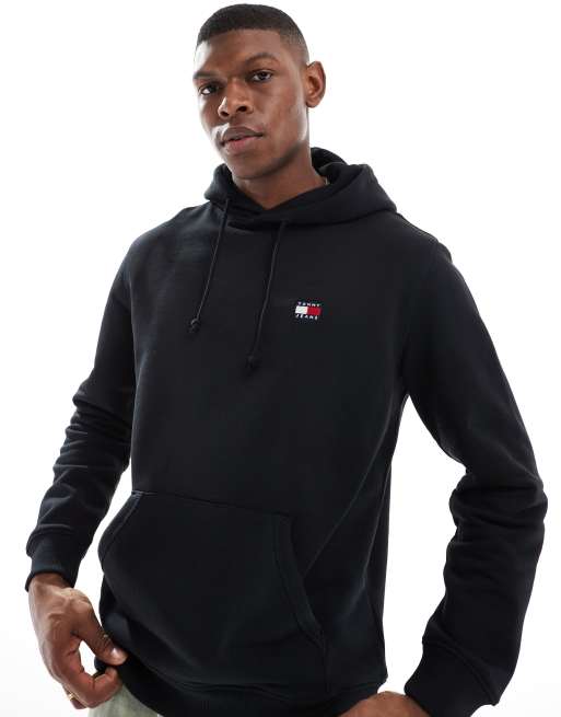 Tommy Jeans - Sweat à capuche avec écusson Tommy - Noir