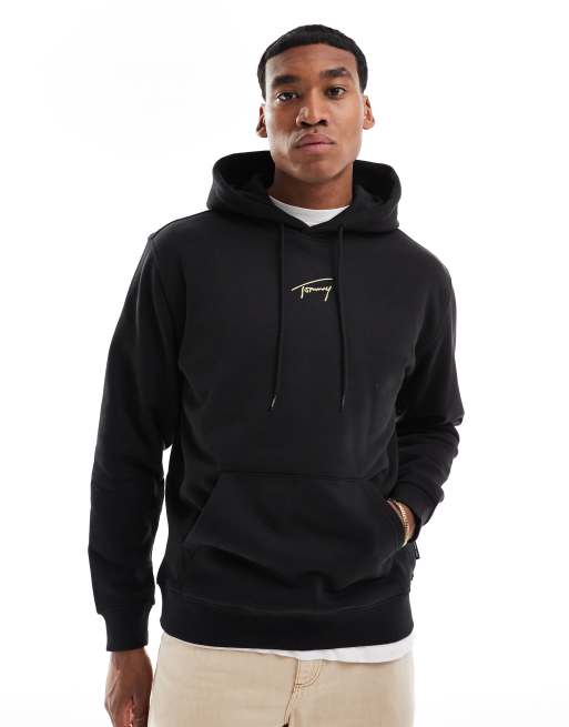 Tommy Jeans - Sweat à capuche avec logo signature doré - Noir, 3 de 4