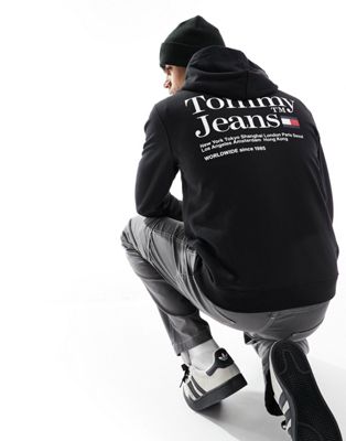 Tommy Jeans regular modern logo hoodie in black - ASOS Price Checker