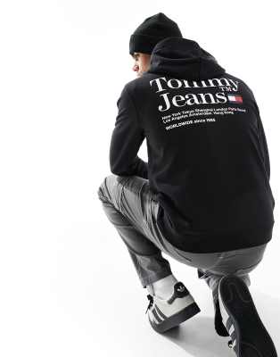 Tommy Jeans - Sweat à capuche coupe classique à logo moderne - Noir