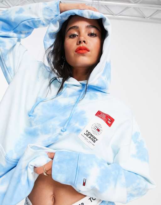 Tommy Jeans Sweat à capuche d'ensemble oversize effet tie-dye