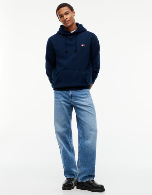 Tommy Jeans sweat à capuche en polaire à cordon de serrage avec badge bleu foncé, 2 de 6