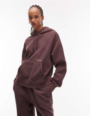 Tommy Jeans - Sweat à capuche oversize - Marron délavé-Brown