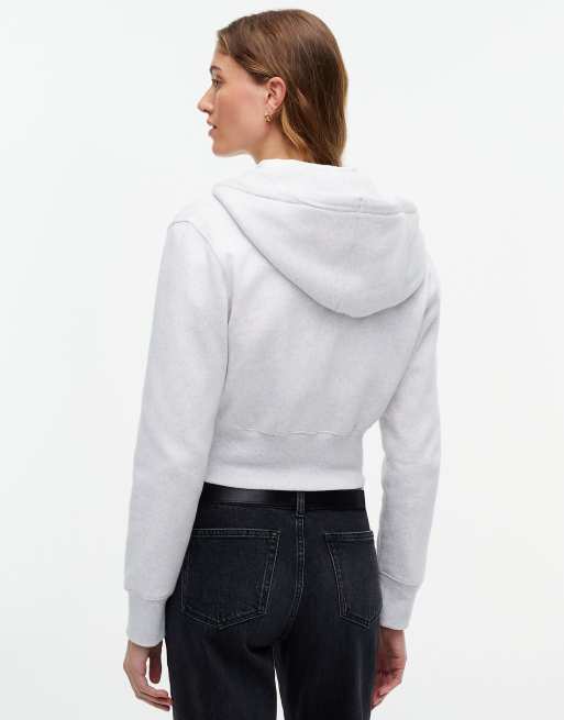 Tommy Jeans sweat à capuche zippé ajusté en polaire gris chiné clair, 4 de 6