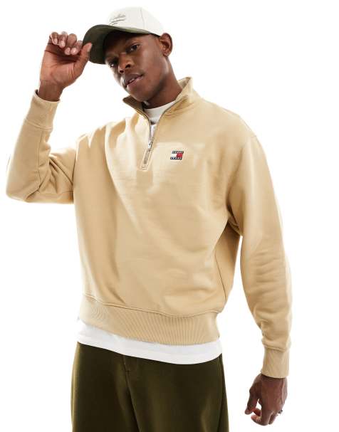 Tommy Jeans - Sweat à col zippé - Fauve - view 1