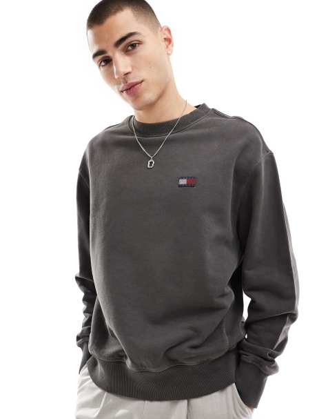 Tommy Jeans - Sweat à écusson - Noir délavé - view 1