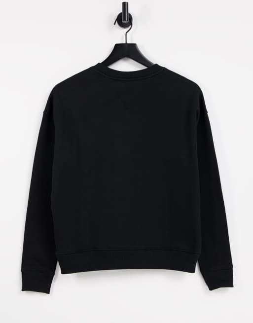 Tommy Jeans Sweat logo drapeau Noir