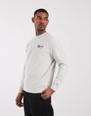 Tommy Jeans - Sweat à logo signature - Gris clair