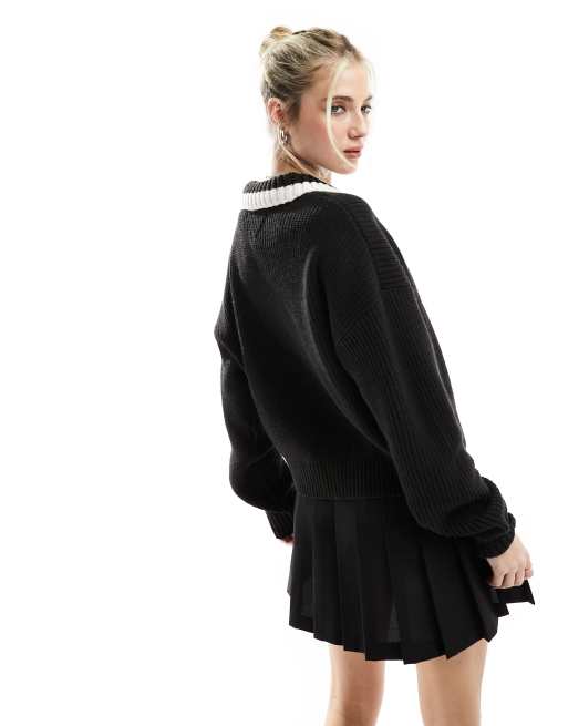 Tommy Jeans - Sweat avec col et logo drapeau - Noir, 4 de 4
