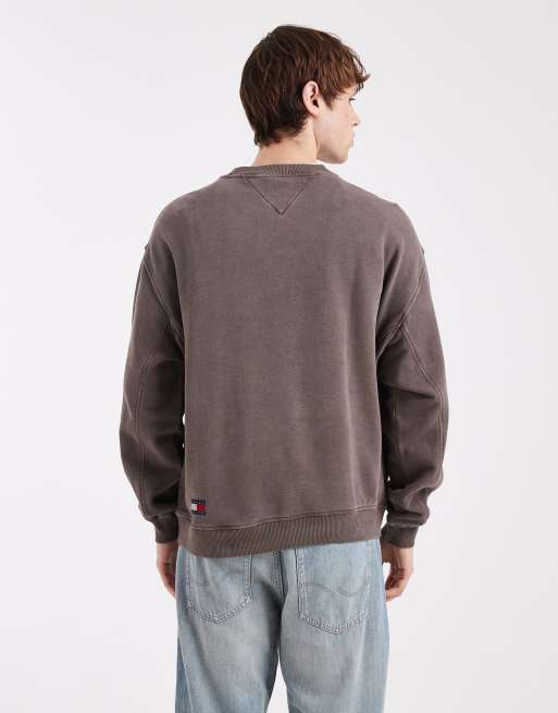 Tommy Jeans - Sweat classique avec logo au centre - Marron foncé, 3 de 5