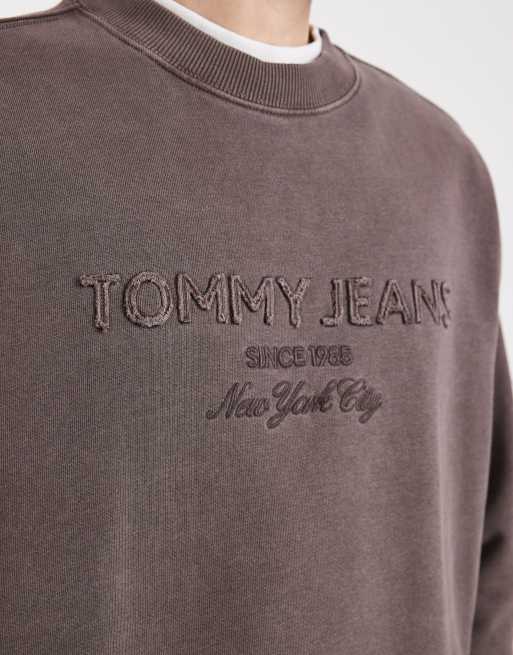 Tommy Jeans - Sweat classique avec logo au centre - Marron foncé, 5 de 5