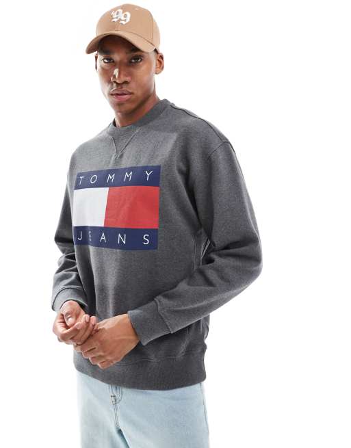 Tommy Jeans - Sweat décontracté avec écusson drapeau - Multicolore