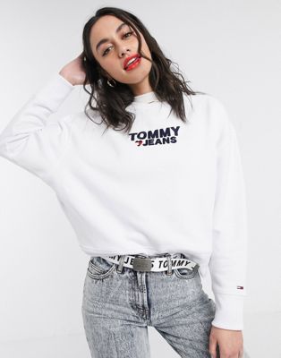 tommy jeans cropped sweatshirt