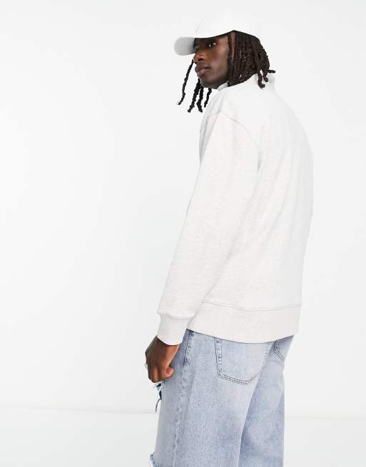 Tommy Jeans – Sweatshirt in Grau meliert mit lockerer Passform, Authentic-Logo und kurzem Reißverschluss, 2 von 4