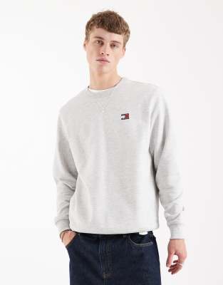 Sweatshirt in Grau mit Aufnäher und Rundhalsausschnitt Grau 54