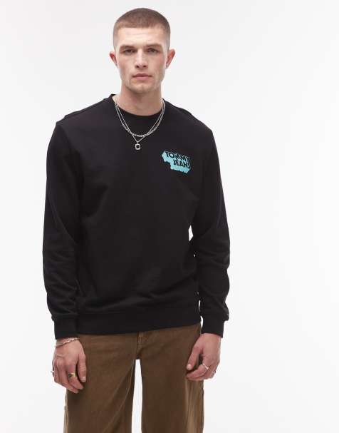 Tommy Jeans – Sweatshirt in Schwarz mit Stapel-Logo - view 1