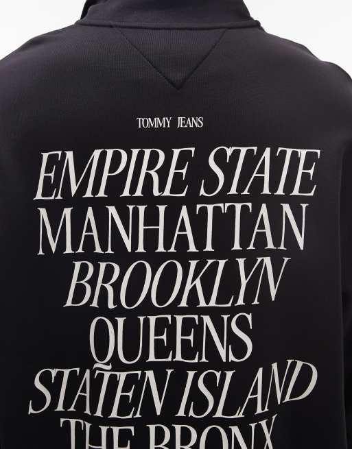 Tommy Jeans - Sweatshirt met dubbel logo en korte rits in zwart, 2 van 4