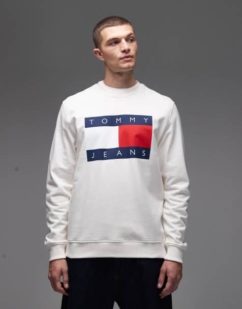 Tommy Jeans - Sweatshirt met grote Flag in wit - view 1