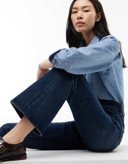 Tommy Jeans Sylvia High-Rise Bootcut-Jeans in verwaschenem Dunkelblau, 4 von 7