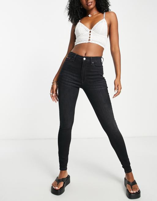 Tommy Jeans Sylvia high rise super skinny jean in black ASOS