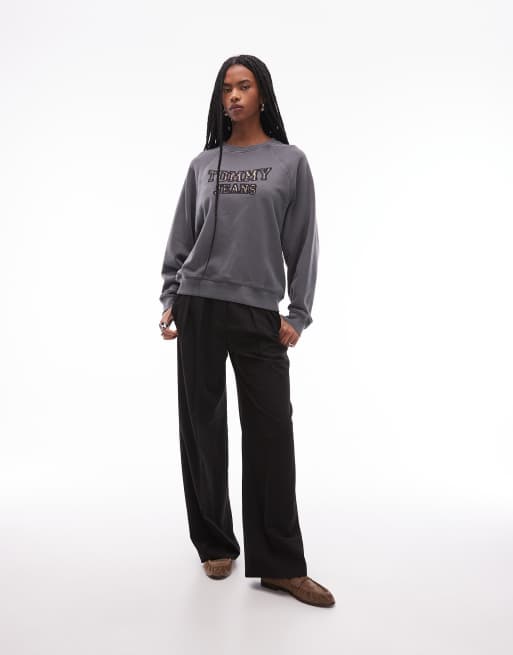 Tommy Jeans – Szara sprana bluza oversize z motywem w panterkę, 2 z 4