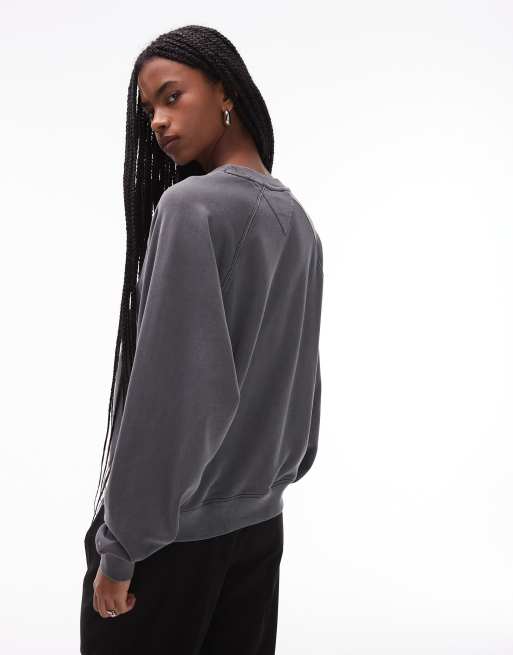 Tommy Jeans – Szara sprana bluza oversize z motywem w panterkę, 4 z 4