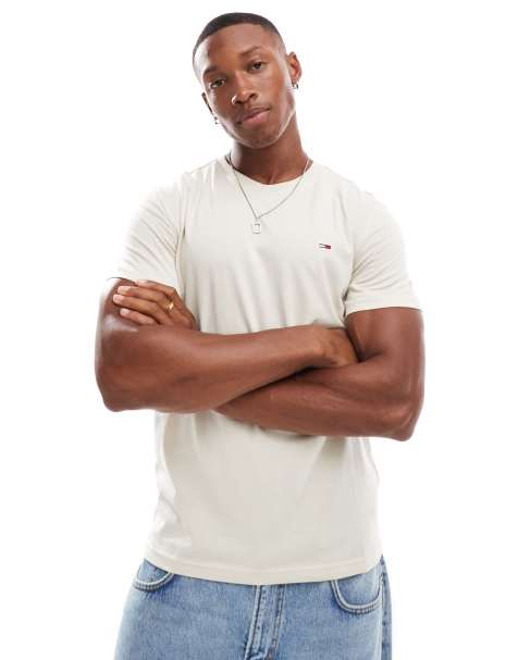 Tommy Jeans - T-shirt à écusson - Blanc cassé chiné - view 1
