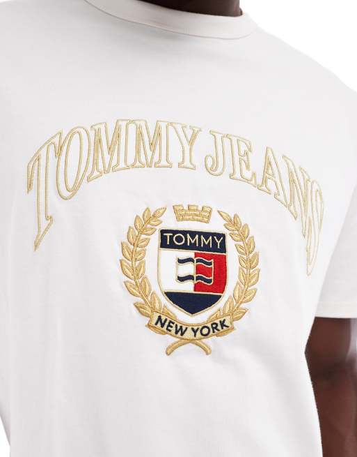 Tommy Jeans - T-shirt à logo doré - Blanc cassé, 2 de 4