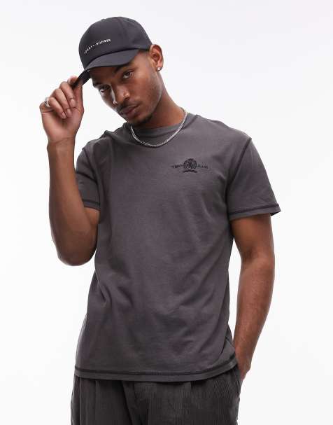 Tommy Jeans - T-shirt à logo écusson - Noir délavé - view 1