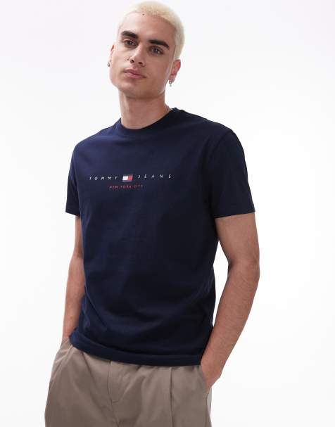 Tommy Jeans - T-shirt à logo linéaire - Bleu marine - view 1