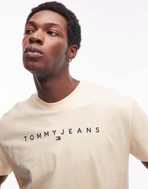 Tommy Jeans - T-shirt à logo linéaire - Jaune beurre - view 1