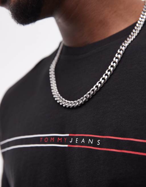 Tommy Jeans - T-shirt à logo linéaire - Noir, 3 de 4