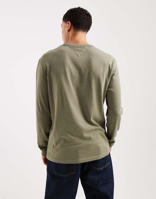 Tommy Jeans - T-shirt à manches longues avec écusson logo - Kaki, 3 de 5