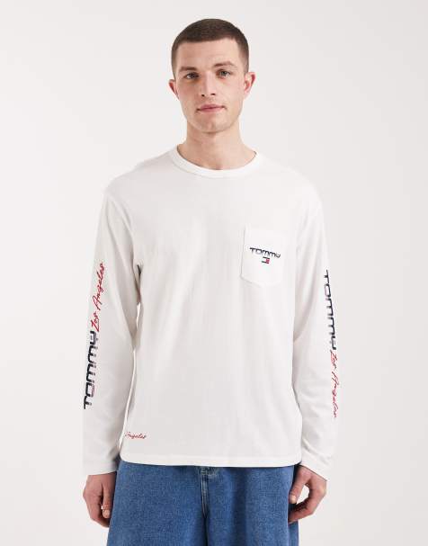 Tommy Jeans - T-shirt a maniche lunghe comoda bianca - view 1