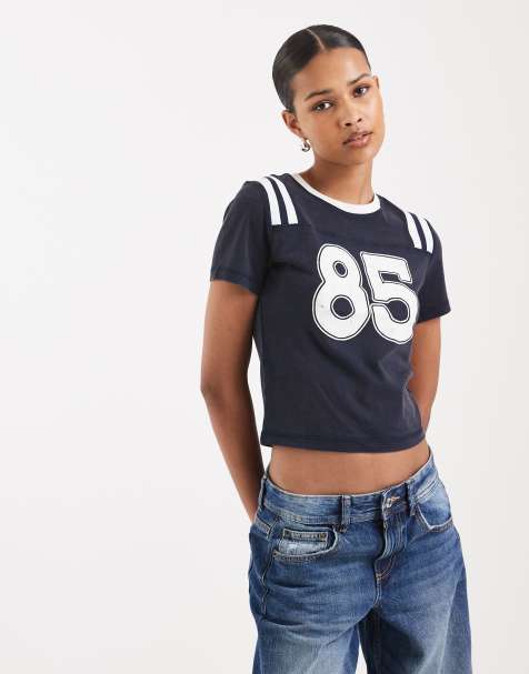 Tommy Jeans - T-shirt ajusté style universitaire - Bleu marine - view 1
