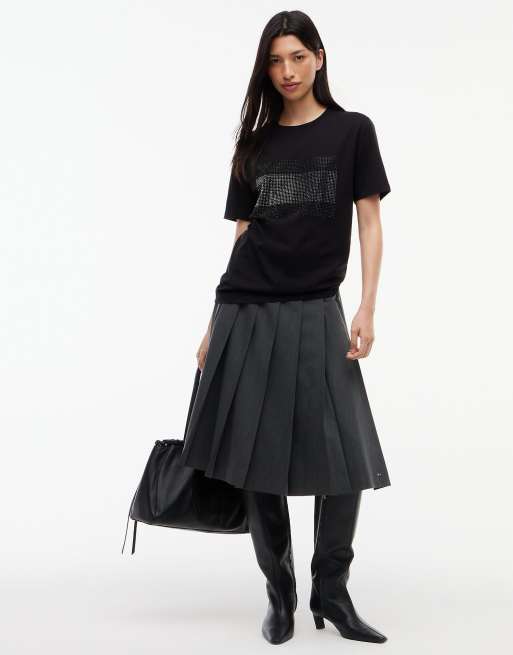 Tommy Jeans t-shirt ample en jersey avec logo strass noir, 2 de 6