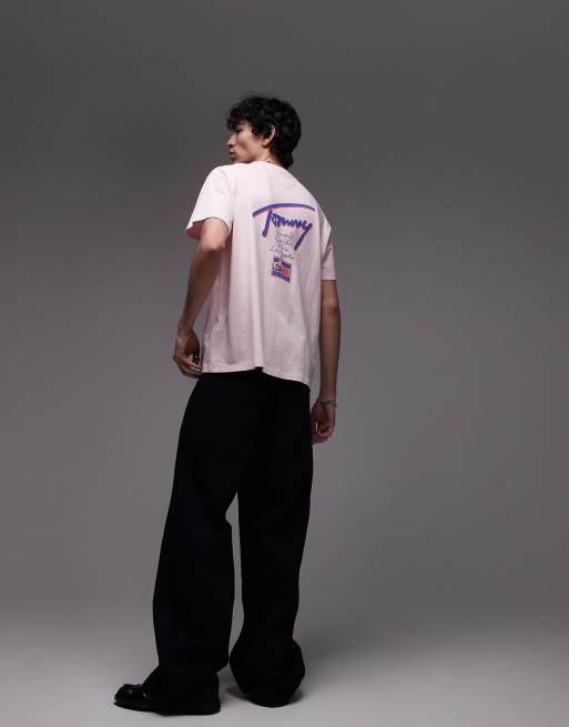 Tommy Jeans - T-shirt avec imprimé signature au dos - Rose/violet, 3 de 4
