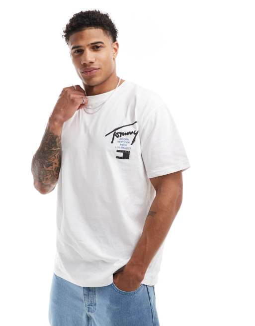 Tommy Jeans - T-shirt avec imprimé signature style graffiti au dos - Blanc, 3 de 4